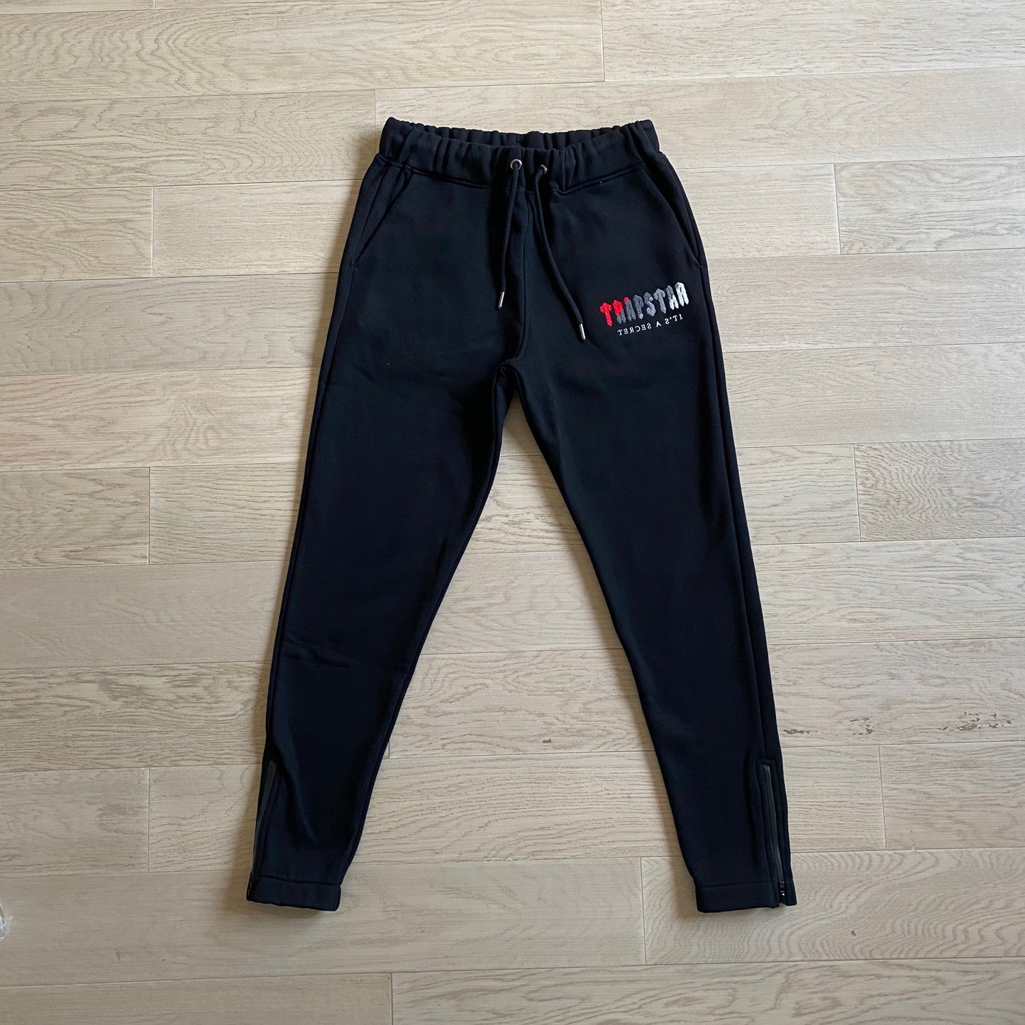 mens black/red chenille decoded hooded tracksuit "tstar"