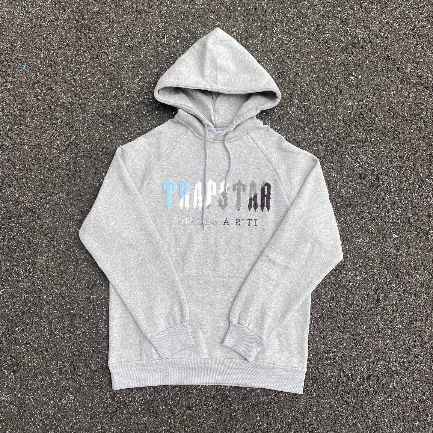 mens grey/lightblue chenille decoded hooded tracksuit "tstar"