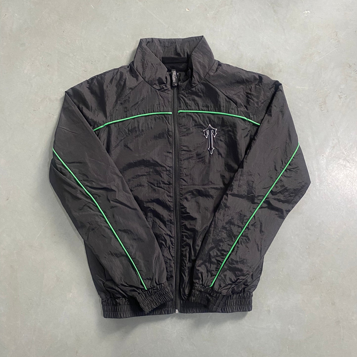 mens black/green arch panel shellsuit "tstar"